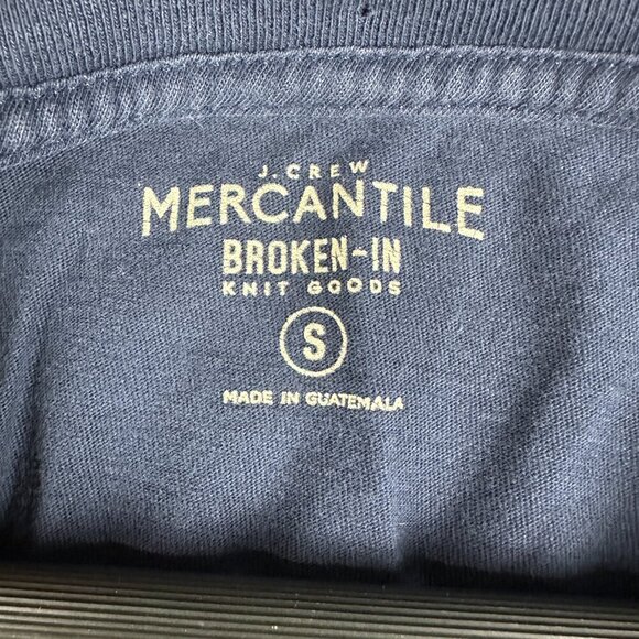 J Crew Mercantile Tee Shirt Mens Small Broken In Short Sleeve Navy Blue Cotton - Picture 3 of 5